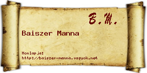 Baiszer Manna névjegykártya